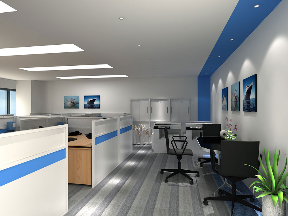 300平米現代感貿易公司辦公室設計效果-第1張圖片-上海古都建筑設計集團