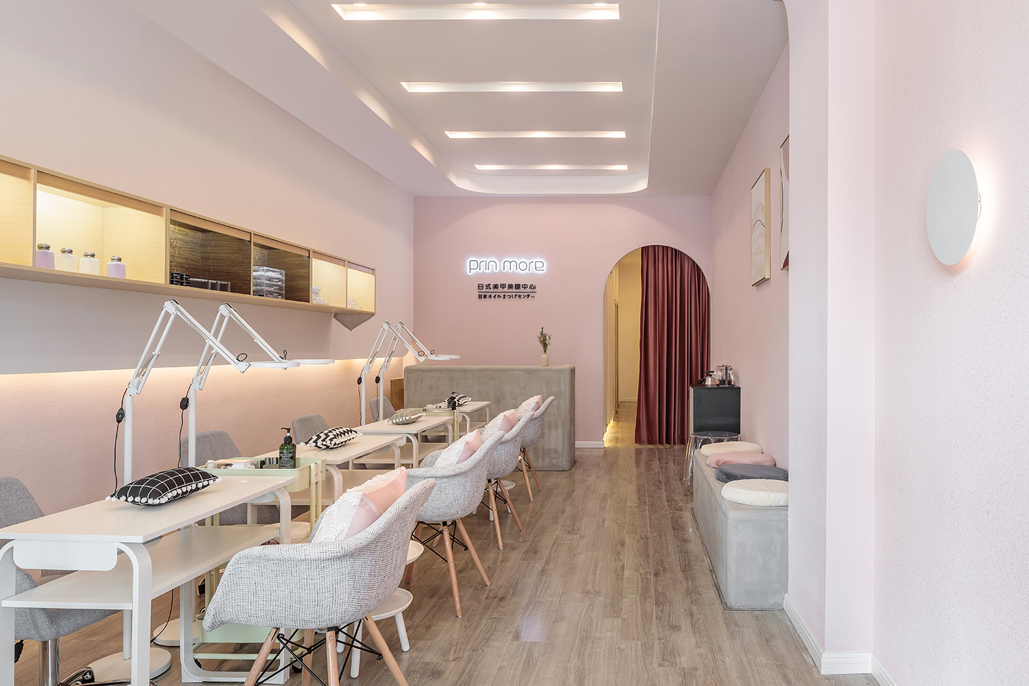 普陀區90平美甲店辦公室裝修設計-第5張圖片-上海古都建筑設計集團 普陀區90平美甲店辦公室裝修設計-第5張圖片-上海古都建筑設計集團