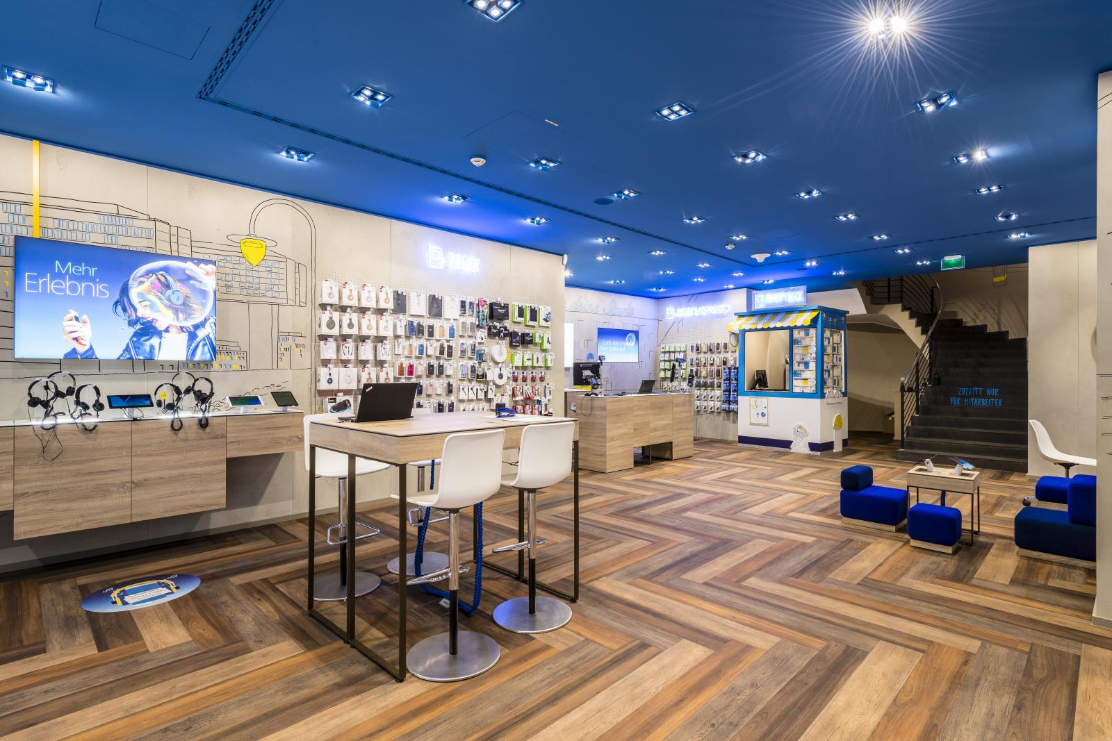 普陀區90平藍白色調手機營業廳辦公室裝修設計-第4張圖片-上海古都建筑設計集團