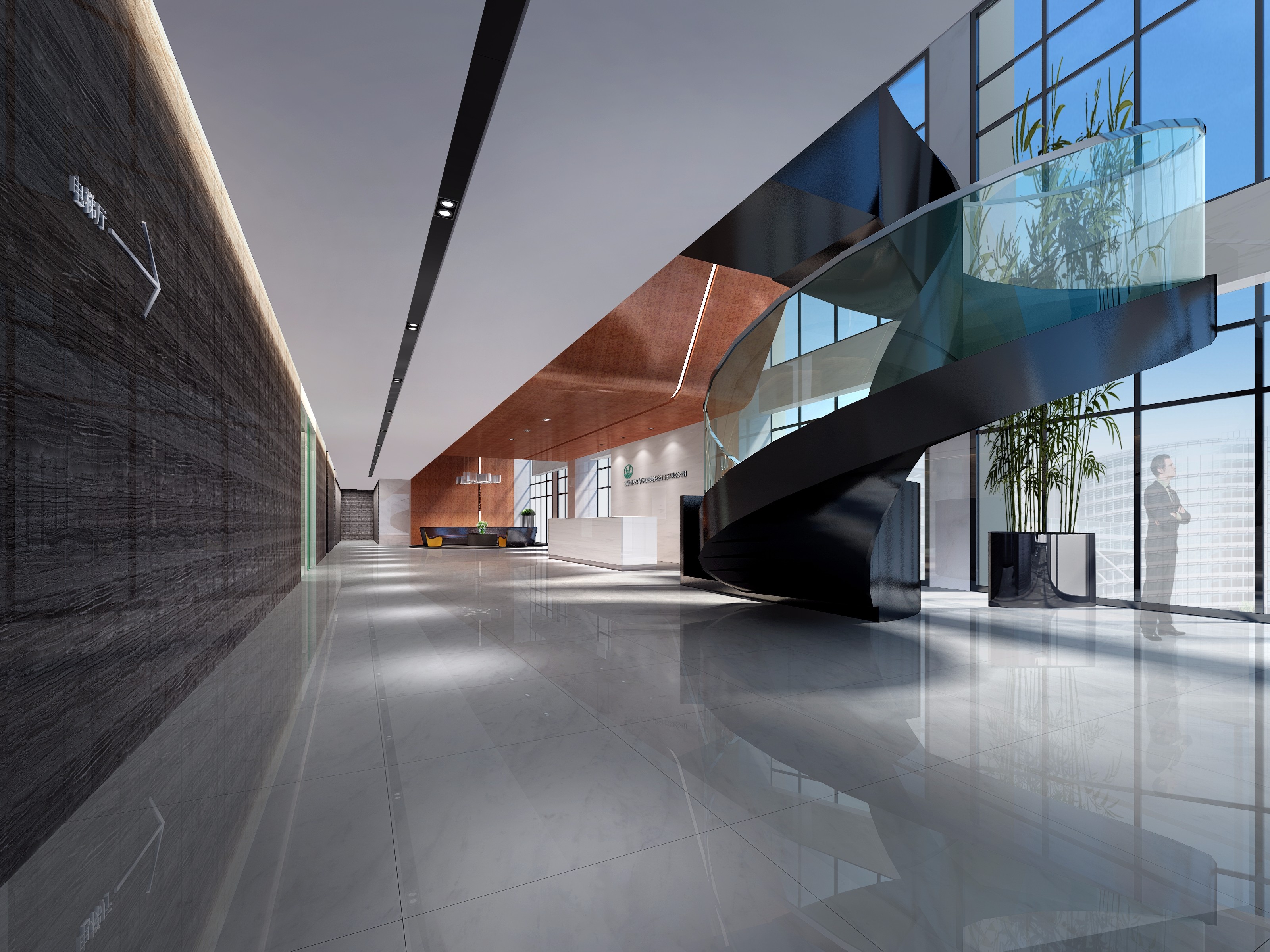 嘉定區辦公樓大廳裝修設計-第2張圖片-上海古都建筑設計集團 嘉定區辦公樓大廳裝修設計-第2張圖片-上海古都建筑設計集團