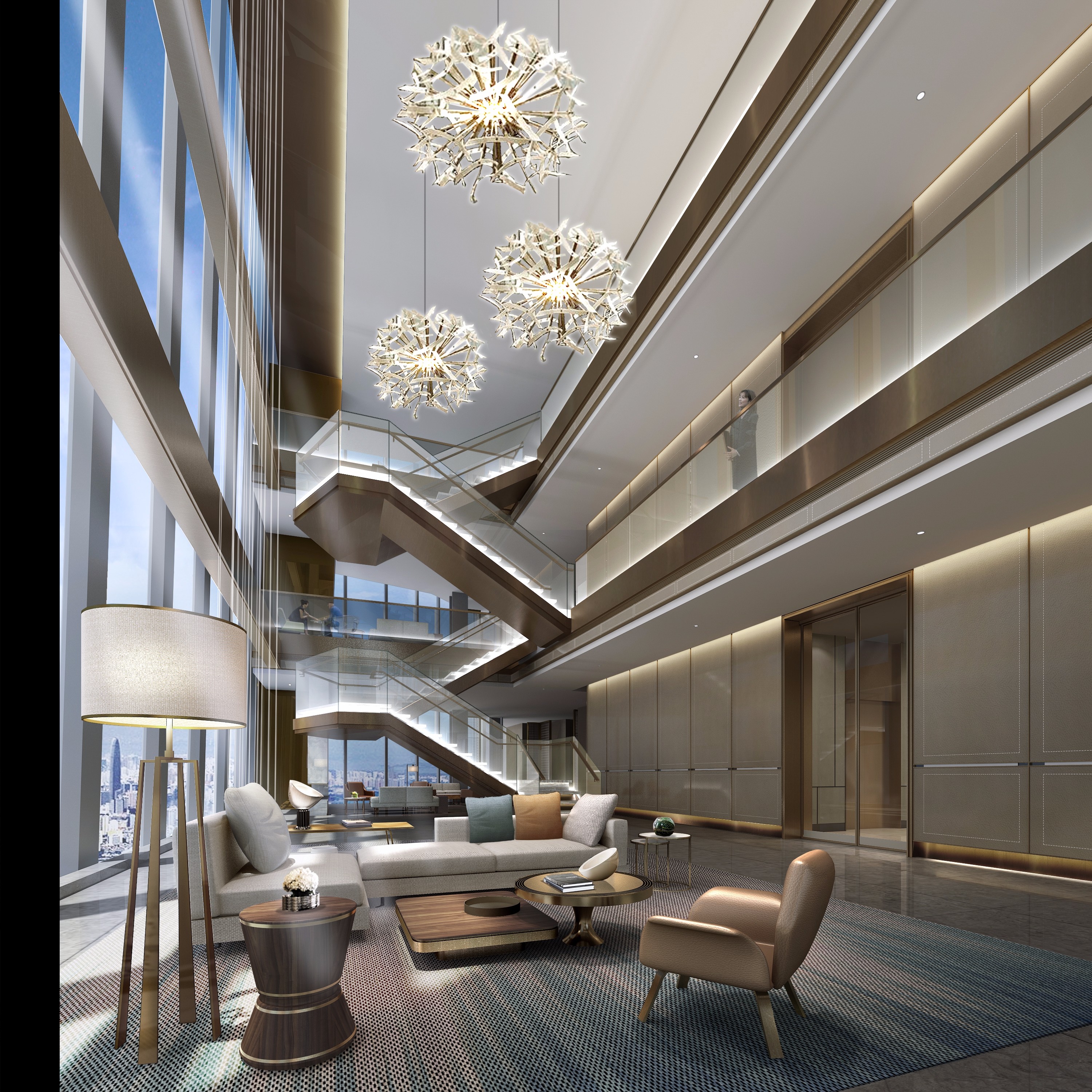 嘉定區辦公樓大廳裝修設計-第3張圖片-上海古都建筑設計集團 嘉定區辦公樓大廳裝修設計-第3張圖片-上海古都建筑設計集團