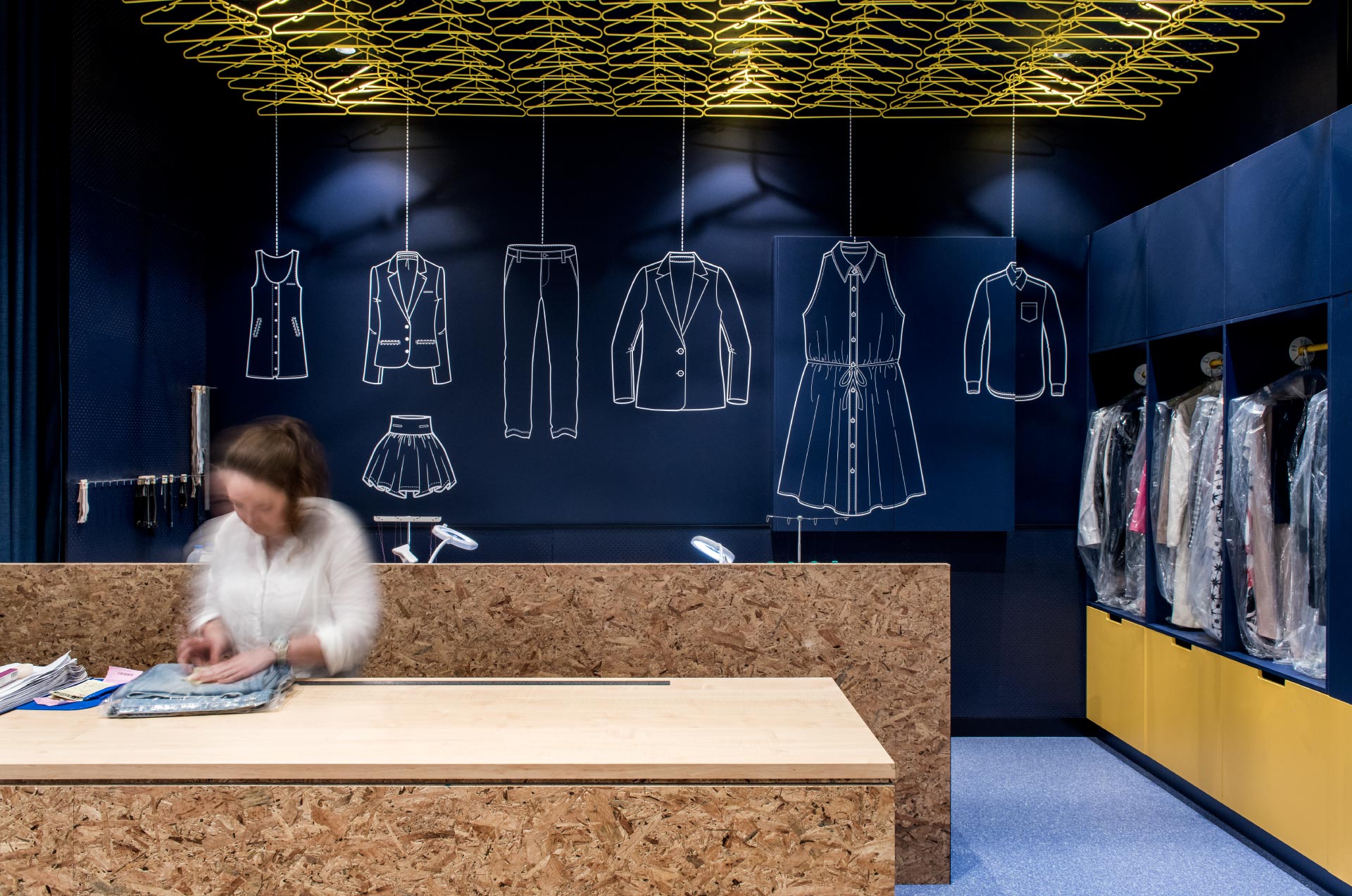 清新藍調干洗店裝修設計-第6張圖片-上海古都建筑設計集團 清新藍調干洗店裝修設計-第6張圖片-上海古都建筑設計集團